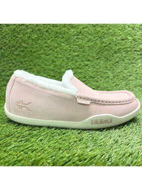 Kuru Loft Womens Size 10 Pink White Casual Moccasin Slip On Suede Slippers Shoes